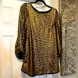Bronze/Gold Sequin Shift Dress